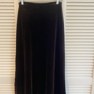 Express rich brown velvet maxi skirt-S